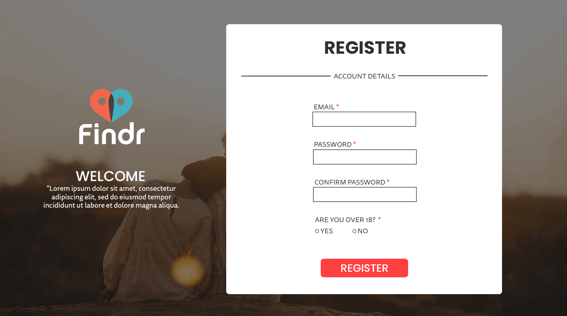 High Fidelity Registration Page